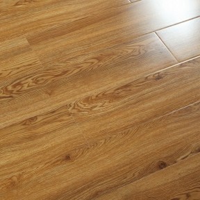 高光鏡面木地板 家用臥室強化復(fù)合地板 辦公室無縫拼接星圓地板